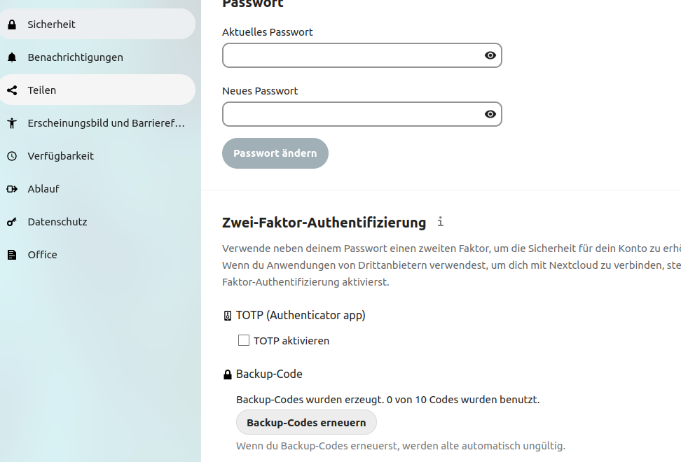 Sicherheitseinstellungen