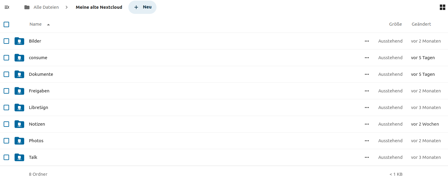 Meine alte Nextcloud