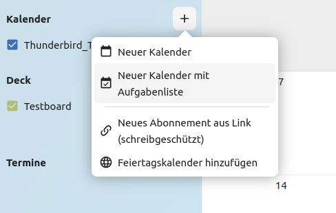 Nextcloud Kalender hinzufügen