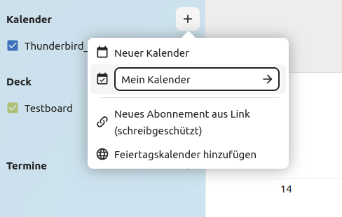 Nextcloud Mein Kalender